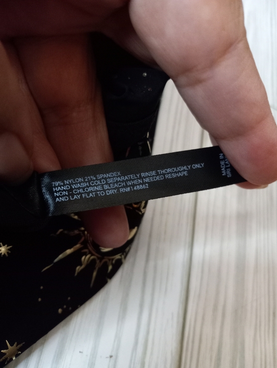 Torrid Black Celestial Metallic Gold Print Surplice Bralette - Picture 6 of 8